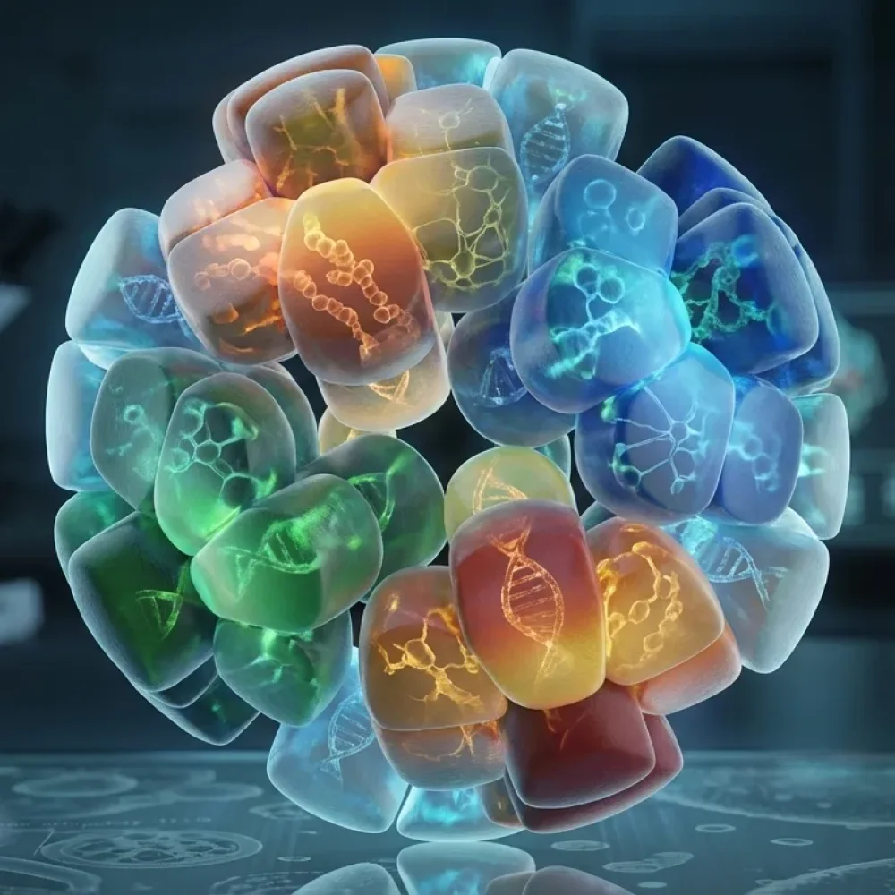 unique illustration of a circle of molecules