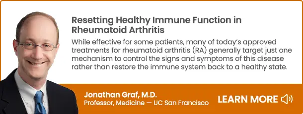 Resetting healthy immune function in rheumatoid arthritis